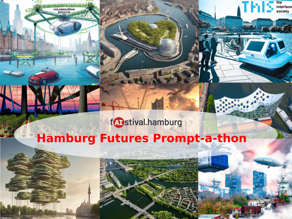 Mit generativer KI kreativ im Team die Zukunft Hamburgs gestaltet: fAIstival.hamburg Hamburg Futures Prompt-a-thon.